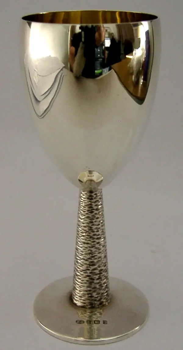 MID CENTURY MODERN STERLING SILVER WINE GOBLET CHALICE CUP 1968 BARWARE 120g