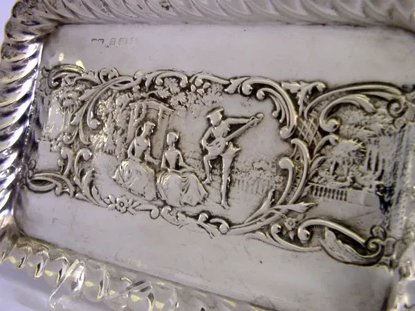 PRETTY STERLING SILVER TRAY DISH EDWARDIAN ANTIQUE 1904 57g