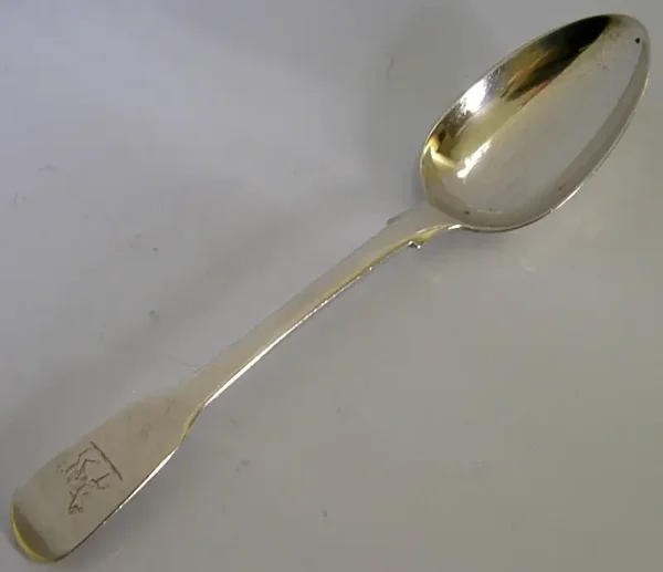 ANTIQUE 40g 1819 STERLING SILVER SPOON TROTTER / COLES / DODD FAMILY CREST