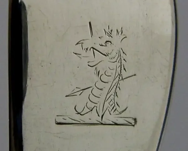 STERLING SILVER WATERFORD FAMILY CRESTED SUGAR SIFTER SPOON 1842 ANTIQUE