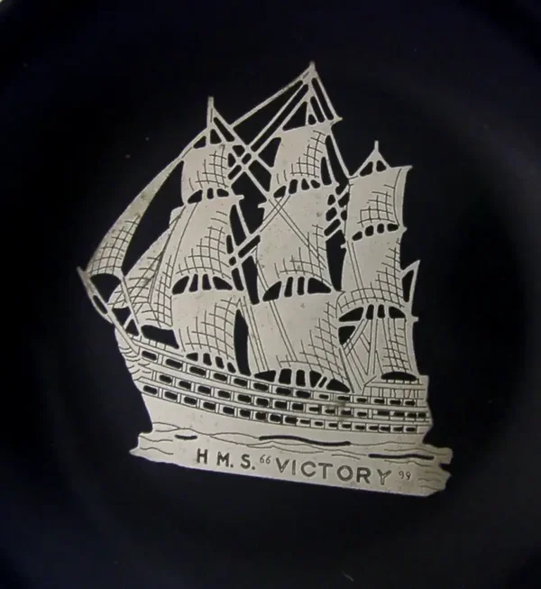 UNUSUAL STERLING SILVER BAKELITE HMS VICTORY SHIP DISH c1920 ANTIQUE