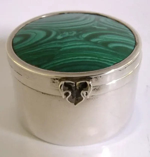 ENGLISH STERLING SILVER CERAMIC ENAMEL BOX 1995 HAND 34g