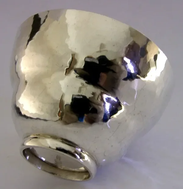 HANDMADE ENGLISH STERLING SILVER ARTS & CRAFTS BOWL LONDON 1962 PLANNISHED 94g