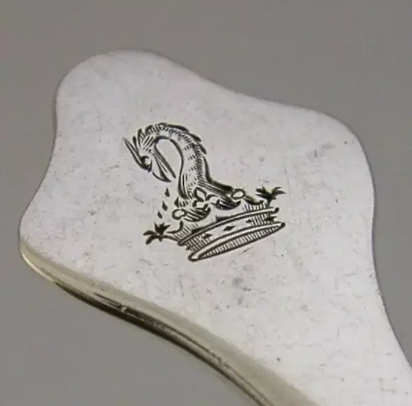 STERLING SILVER COBBE FAMILY CRESTED TEA CADDY SPOON 1916 ANTIQUE