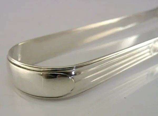 OVERSTRUCK BATEMAN ANTIQUE STERLING SILVER BRIGHT CUT SUGAR TONGS 1798 GEORGIAN