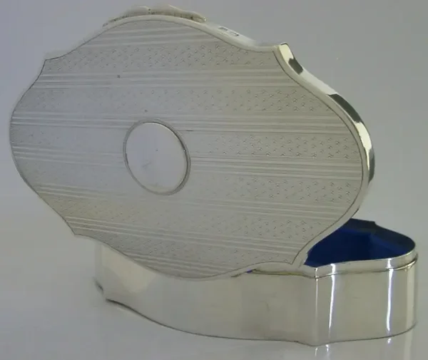 ENGLISH ANTIQUE STERLING SILVER JEWEL JEWELLERY BOX ART DECO 198g 5 inch SUPERB