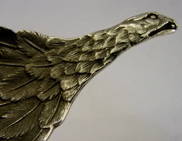 RARE CAST ENGLISH SOLID STERLING SILVER EAGLE WING CADDY SPOON 1974