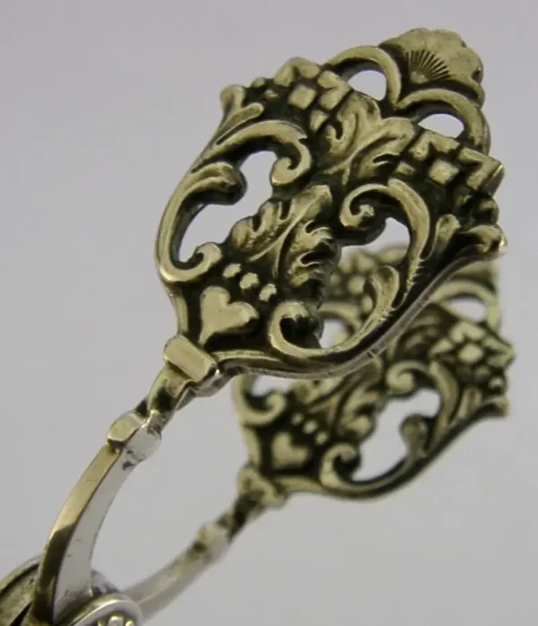 PRETTY NORWEGIAN SOLID SILVER SUGAR TONGS NIPS c1950