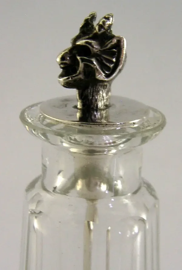 RARE STERLING SILVER DEVIL CAYENNE PEPPER POT & SPOON 1906 ANTIQUE