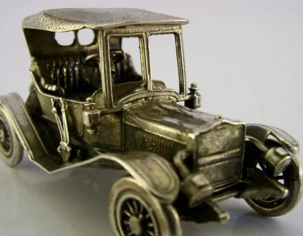SUPERB HEAVY 92g SOLID STERLING SILVER 1911 MAXWELL ROADSTER CLASSIC CAR 3inch