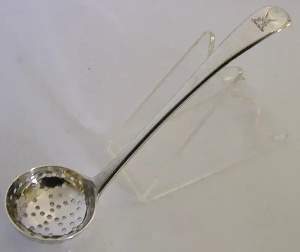 STERLING SILVER FITCH FAMILY CREST SPICE SIFTER SPOON 1812 GEORGIAN ANTIQUE