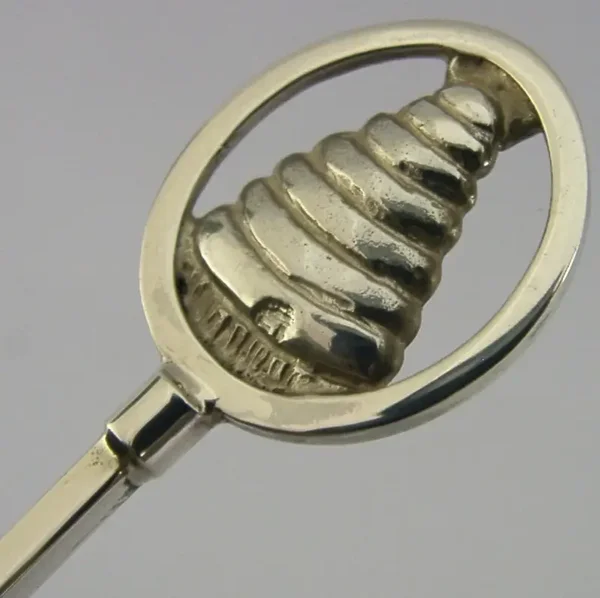 STERLING SILVER ARTS & CRAFTS S E ASIAN TEMPLE SPOON CFL LONDON 2007 PLANNISHED