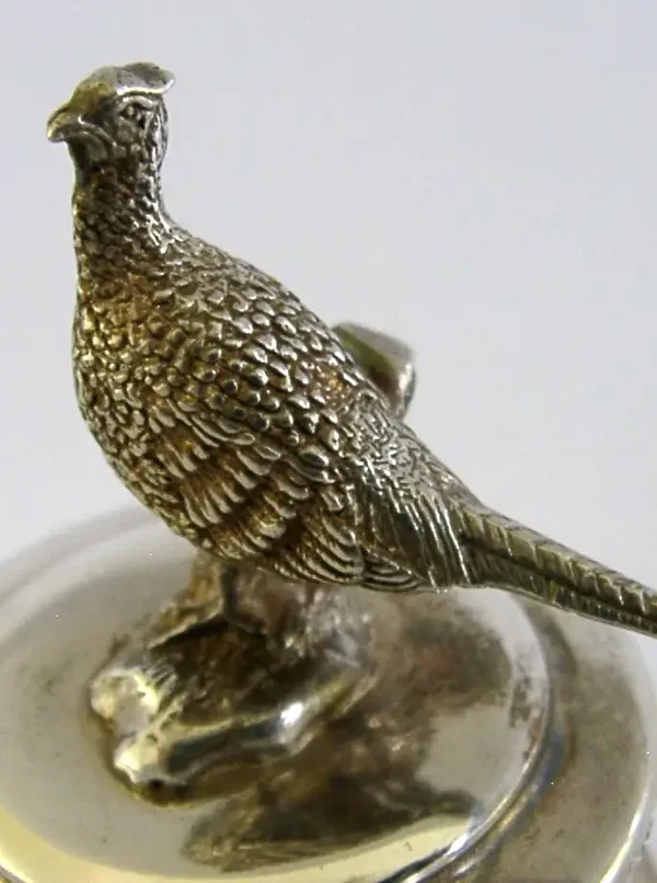 STERLING SILVER PHEASANT FIGURE PAPER WEIGHT 2000 DESK ITEM ANIMAL BIRD
