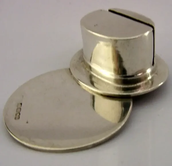 NOVELTY ENGLISH STERLING SILVER TOP HAT MENU HOLDER LONDON 2017