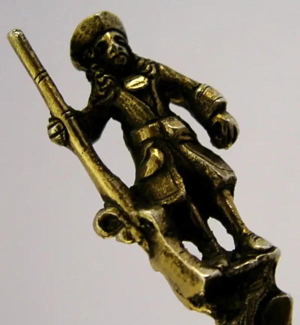 LARGE 66g 17th CENTURY MUSKETEER STERLING SILVER SCOTTISH SPOON 1866 ANTIQUE