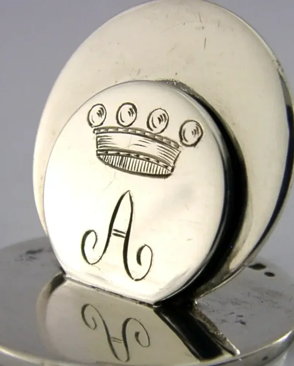 ENGLISH STERLING SILVER BARONS CORONET MENU HOLDER 1924 ANTIQUE 26g