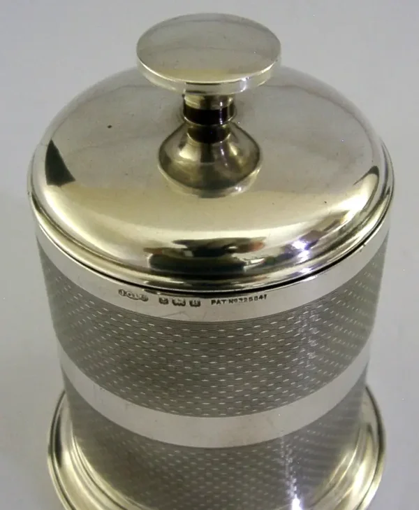 STYLISH ENGLISH STERLING SILVER CIGARETTE DISPENER BOX 1932 ART DECO