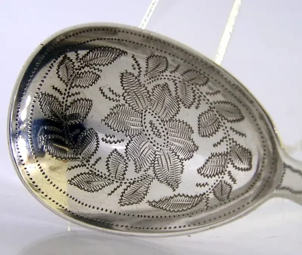 ELIZABETH EATON ANTIQUE SOLID STERLING SILVER CADDY SPOON 1857 VICTORIAN