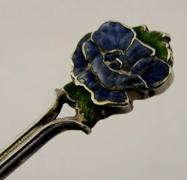 PRETTY STERLING SILVER PANSY FLOWER SPOON ANTIQUE 1905