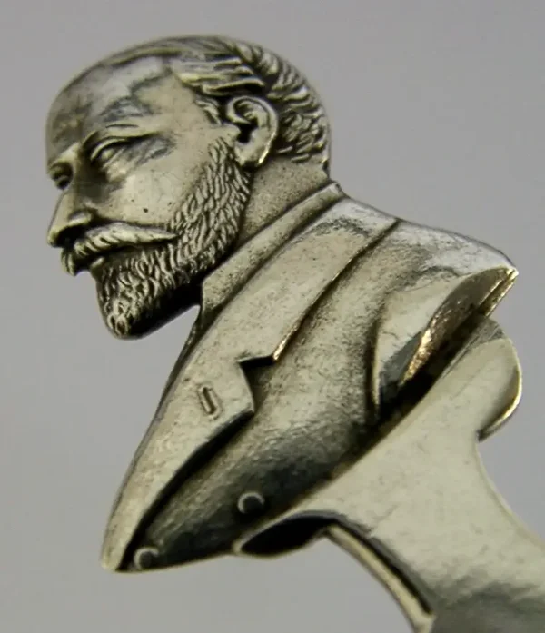 KING EDWARD VII HULL STERLING SILVER SOUVENIR SPOON 1901 ROYALTY ANTIQUE