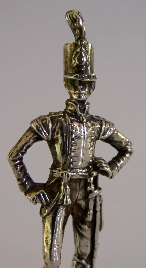 MINIATURE STERLING SILVER NAPOLEONIC SOLDIER FIGURE ENGLISH 1979 37g