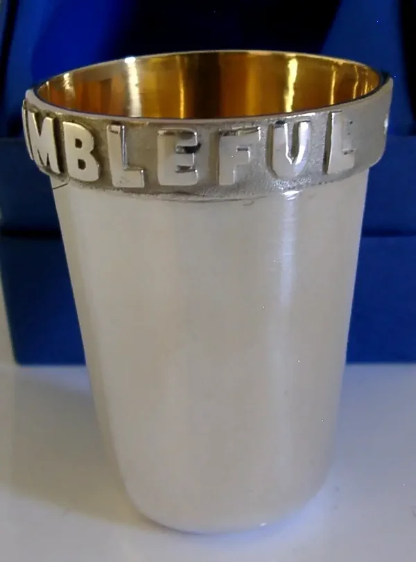 MINT ENGLISH STERLING SILVER GIANT THIMBLE BEAKER CUP 2019 BARWARE