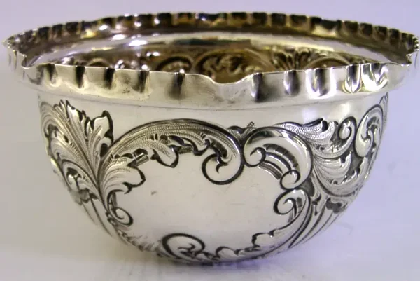 PRETTY DECENT SIZE ENGLISH EDWARDIAN STERLING SILVER BOWL 1901 ANTIQUE 114g