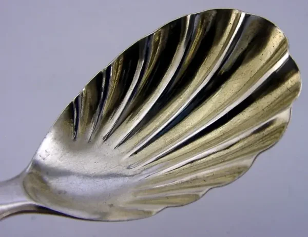 QUALITY ENGLISH EDWARDIAN SOLID STERLING SILVER CADDY SPOON 1902 ANTIQUE