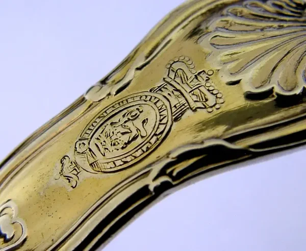 IMPORTANT ROYAL STERLING SILVER GILT LADLE GRAND OLD DUKE of YORK 1812 GEORGIAN