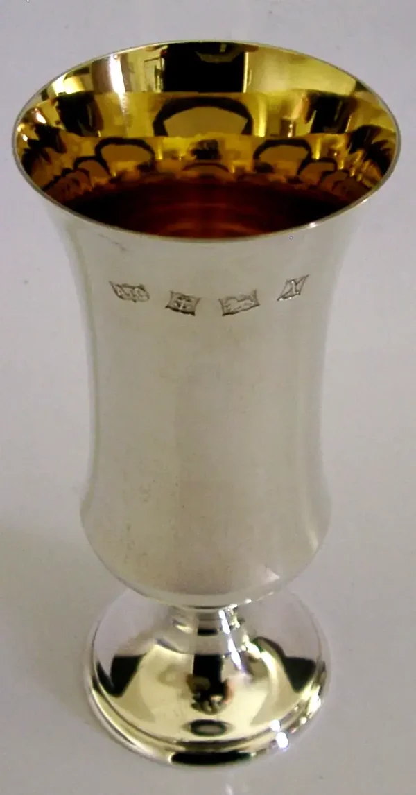 106g MID CENTURY MODERN SOLID STERLING SILVER GOBLET CHALICE CUP 1972 BARWARE