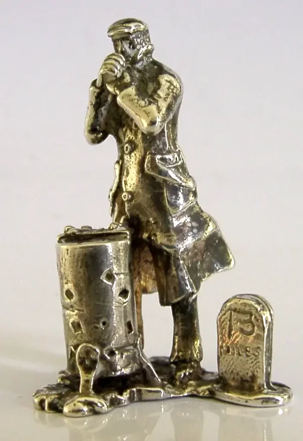 RARE 50g STERLING SILVER number 13 VICTORIAN HOBO TRAMP MENU HOLDER 1978