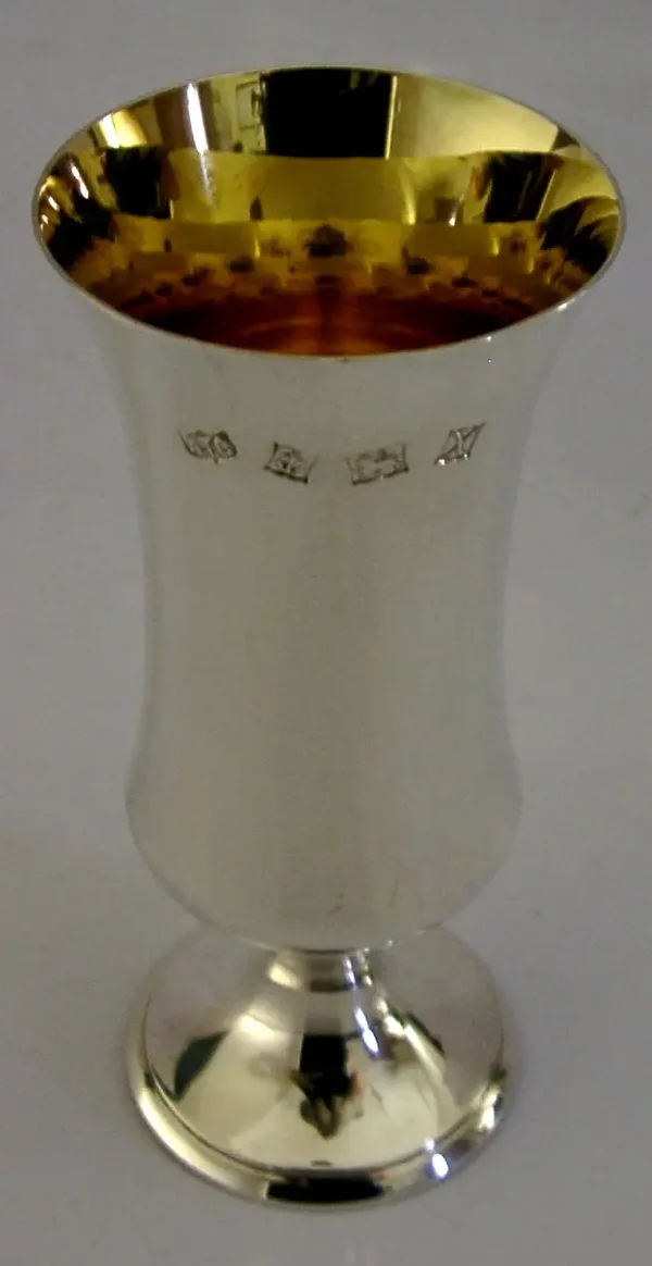 STYLISH MID CENTURY MODERN SOLID STERLING SILVER GOBLET 1972 BARWARE 110g