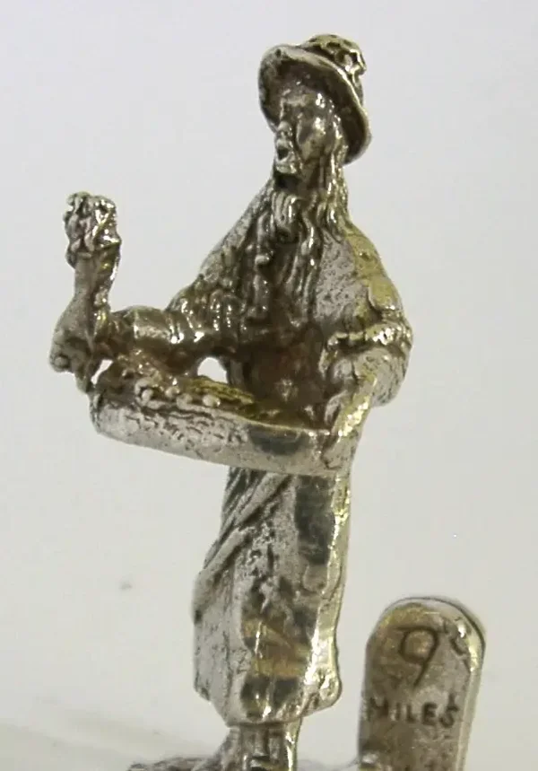 STERLING SILVER number 9 VICTORIAN POSY FLOWER SELLER MENU HOLDER 1973 BOXED