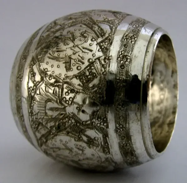 PERSIAN EASTERN ARABIC SOLID SILVER NAPKIN RING c1940 HEAVY 40g