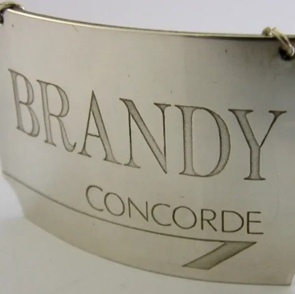 CONCORDE AIRCRAFT STERLING SILVER BRANDY DECANTER BOTTLE WINE LABEL 1986