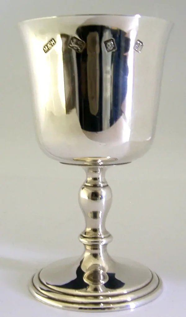 HEAVY 151g MINT ENGLISH STERLING SILVER WINE GOBLET CHALICE CUP 1971 BARWARE