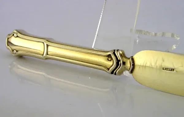 LARGE 8+ inch FRENCH STERLING SILVER GILT LETTER OPENER c1900 ANTIQUE 63g KELLER