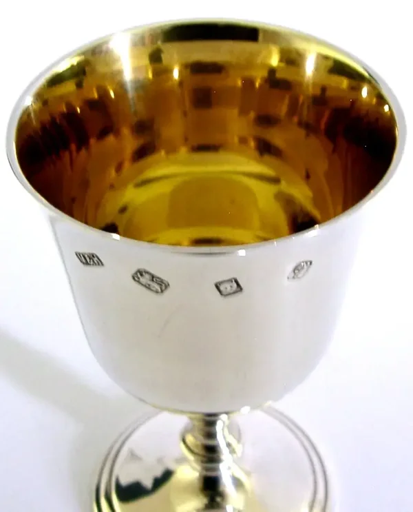 HEAVY 152g MINT ENGLISH STERLING SILVER WINE GOBLET CHALICE CUP 1971 BARWARE