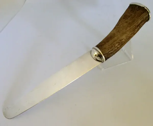 RARE PROVINCIAL SCOTTISH STERLING SILVER HORN PAGE TURNER 1921 INVERNESS ANTIQUE