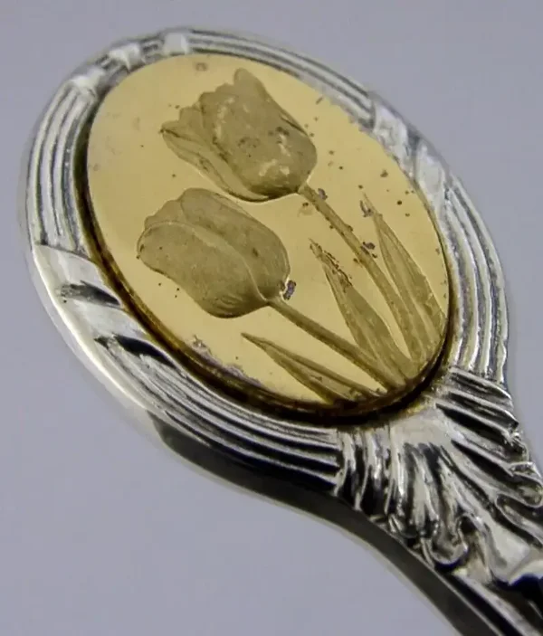 ENGLISH SOLID STERLING SILVER TULIP FLOWER SPOON 1974