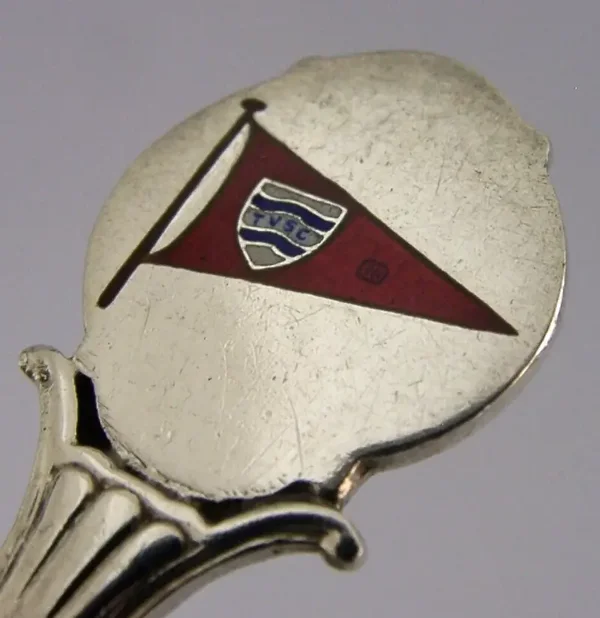 STERLING SILVER ENAMEL TRENT VALLEY SAILING CLUB SPOON 1921