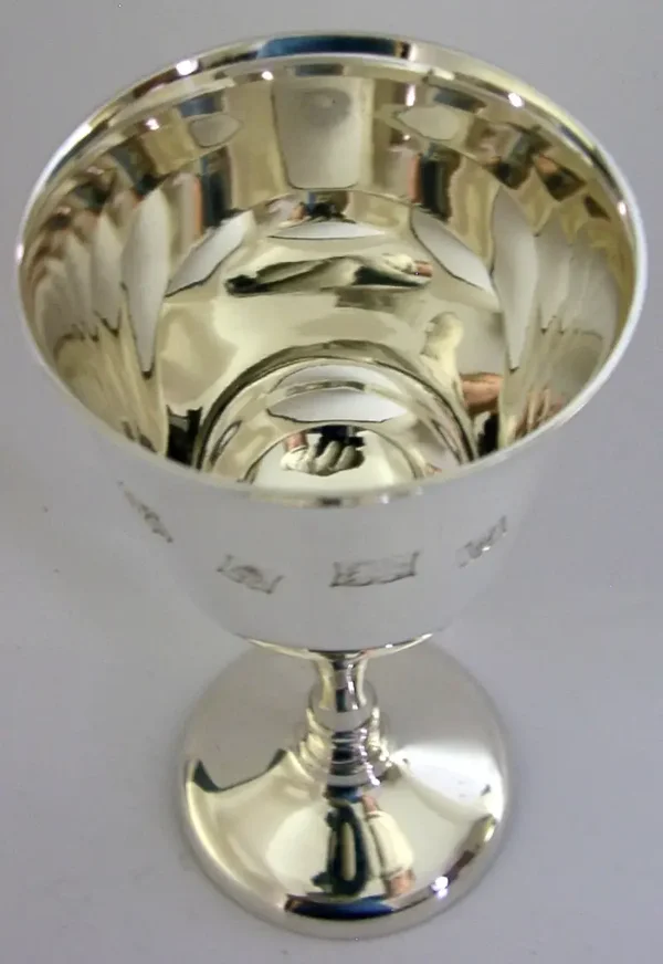STERLING SILVER WINE GOBLET CHALICE CUP 1971 BARWARE 128g ENGLISH