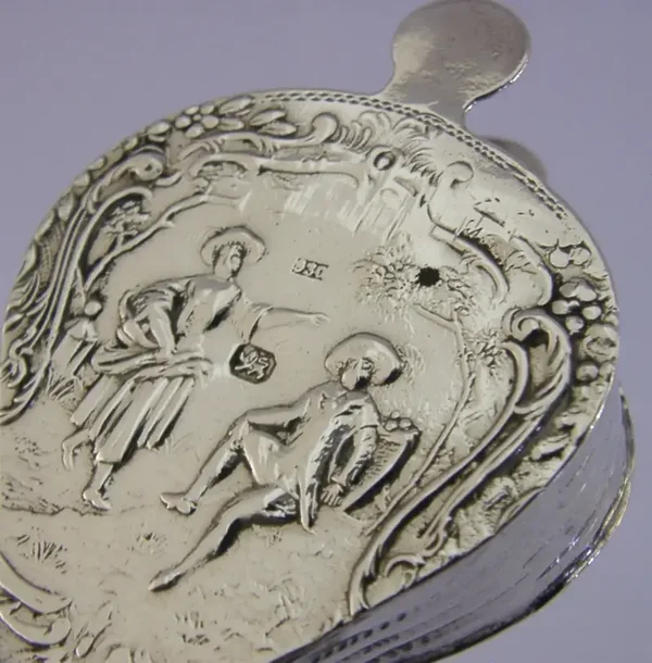 NOVELTY ANTIQUE STERLING SILVER BELLOWS BOX 1896 ENGLISH VICTORIAN