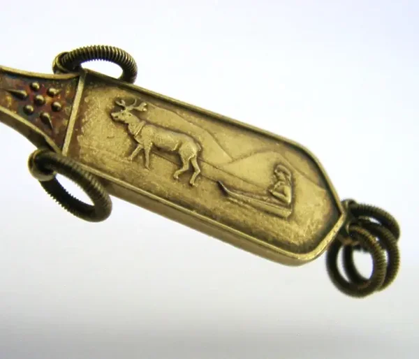 NORWEGIAN 830S SOLID SILVER GILT SLEDGING SPOON CHRISTMAS GIFT MH830