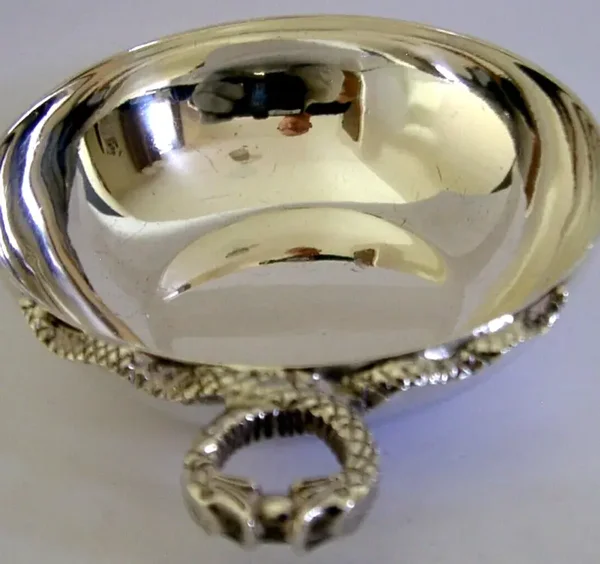 HEAVY 80g ENGLISH SOLID STERLING SILVER WINE TASTER CUP 1970 BARWARE TASTEVIN