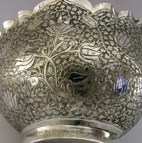 HEAVY 140g INDIAN HIGH GRADE SOLID SILVER BOWL c1920 ANTIQUE