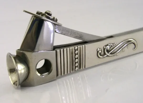 RARE STYLISH STERLING SILVER GEORG JENSEN CIGAR CUTTER CLIPPER c1950 42A