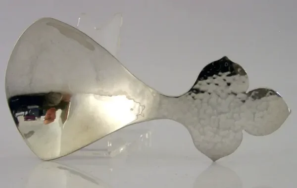 PLANNISHED STERLING SILVER CHRISTENING BAPTISM SPOON ARTS & CRAFTS CMS BATH