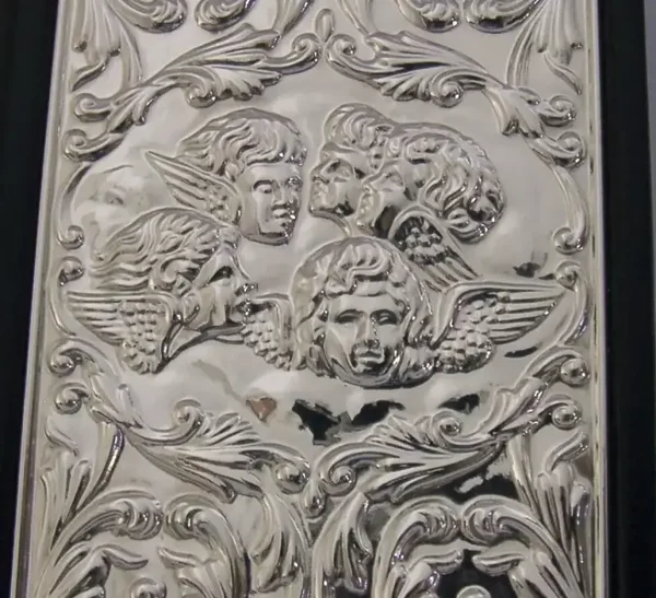 BEAUTIFUL MINT STERLING SILVER REYNOLDS ANGELS 5 inch BIBLE 1995 BOXED