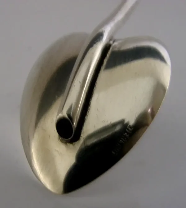 8 inch STERLING SILVER COCKTAIL or ICE TEA STRAW MIXER c1970 BARWARE LOVE HEART